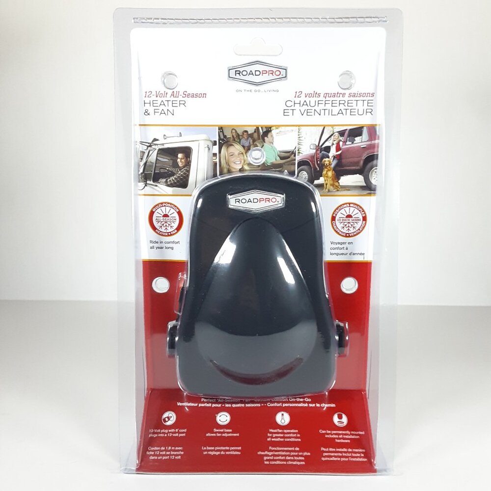 ROADPRO 12 VOLT ALL SEASON HEATER / FAN W/ SWIVEL BASE BRAND NEW IN PACKAGE